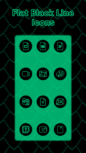 Emerald On Black Line Icons Screenshot 1