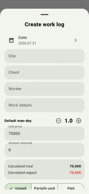 Field Note- Work Log&Timesheet Screenshot 3
