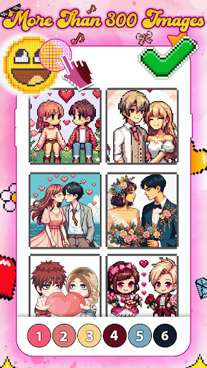 Couple Love Pixel Art coloring Screenshot 3