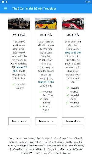 Thuê Xe 16 Chỗ HàNội Travelcar Screenshot 3