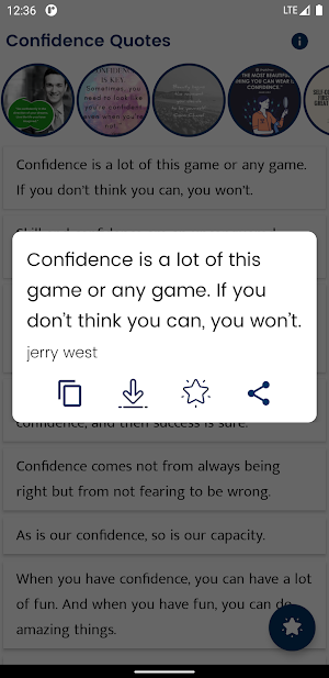 Confidence Quotes and Sayings Screenshot 0