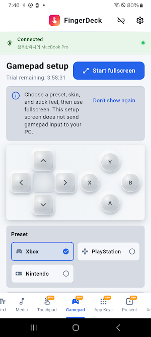 FingerDeck - BT PC Controller Screenshot 1