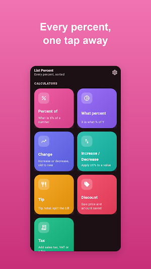 List Percent Calculator Screenshot 0