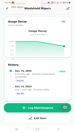 LifeSpan: Maintenance Tracker Screenshot 2