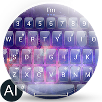AI Keyboard Theme Glass Galaxy