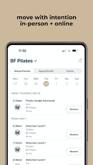 BF Pilates Screenshot 2