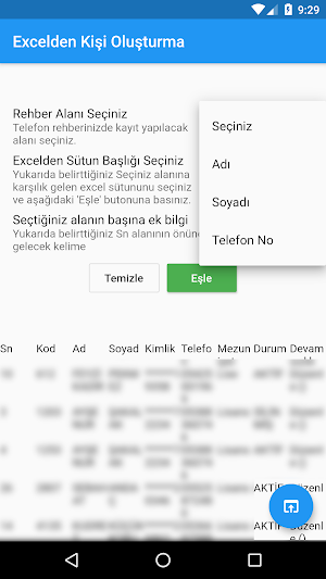 Excel Dosyasından Kişi Oluştur Screenshot 2