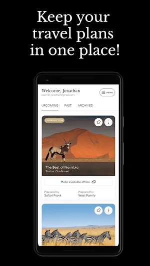 SAFARI FRANK Travel App Screenshot 0