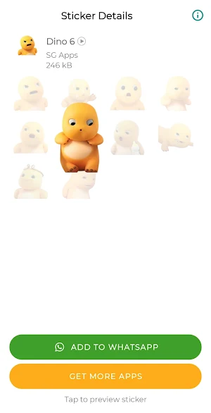 Yellow Dino Stickers for WA Screenshot 3