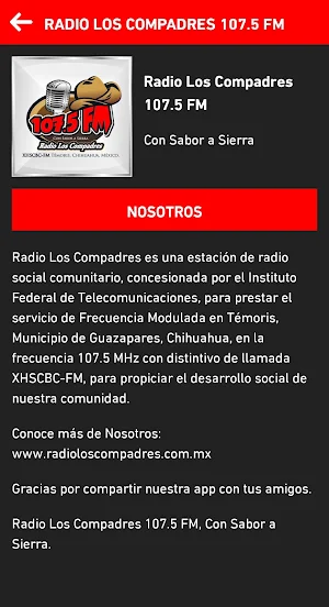 Radio Los Compadres 107.5 FM Screenshot 1