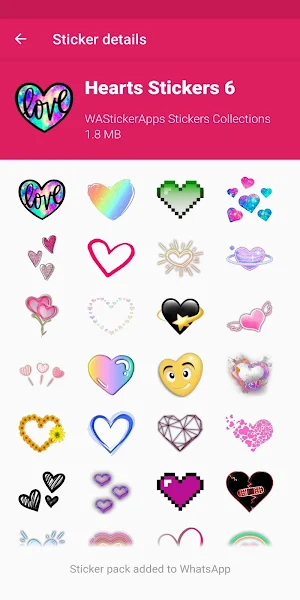 New hearts stickers WAStickerApps Screenshot 2