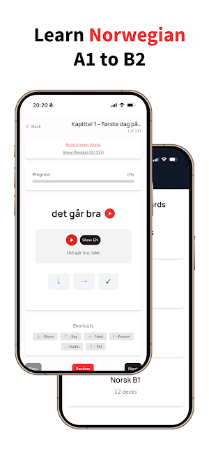 NorskFlashcards - A1 to B2 Screenshot 0