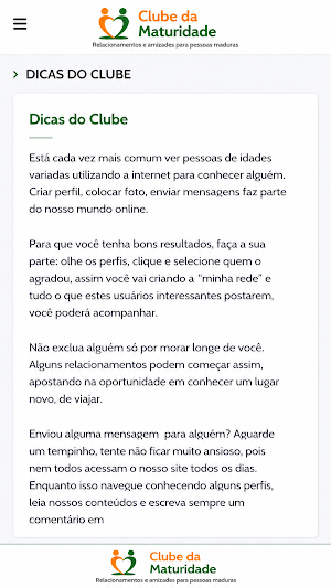 Clube da Maturidade Screenshot 2