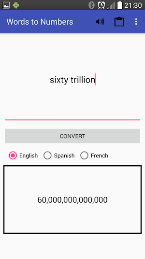 Words to Numbers Screenshot 1