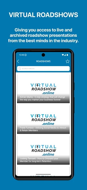 Virtual Roadshow App Screenshot 1
