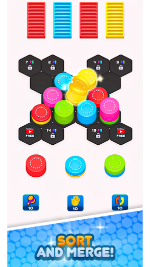 Hexa Sort-Casino Chips Screenshot 1