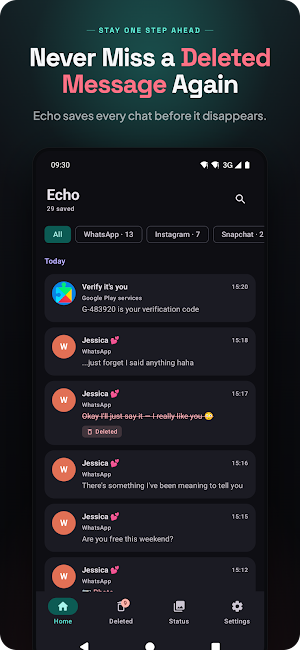 Recover Deleted Messages: Echo Screenshot 1