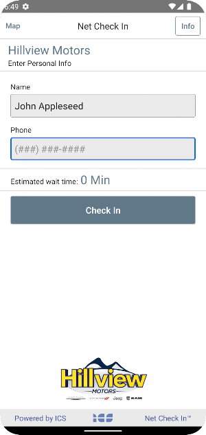 Net Check In - Hillview Motors Screenshot 1
