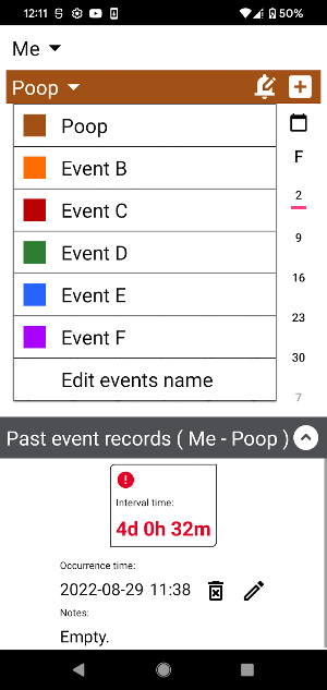 Event Time Tracker Screenshot 1