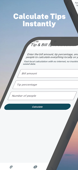 Tip & Bill Split Calculator Screenshot 0