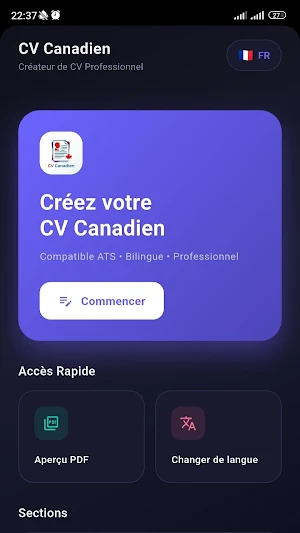 CV Canadien – Resume Builder Screenshot 1