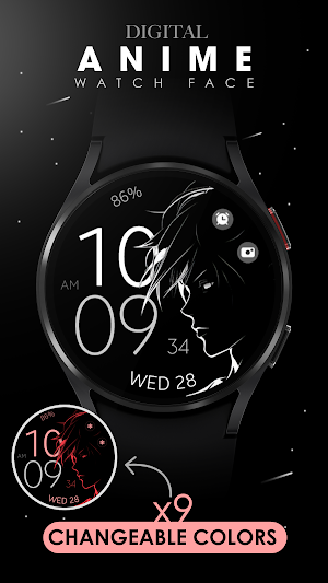 Anime digital manga watch face Screenshot 1