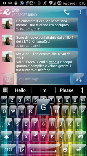 AI Keyboard Theme GlassRainbow Screenshot 1