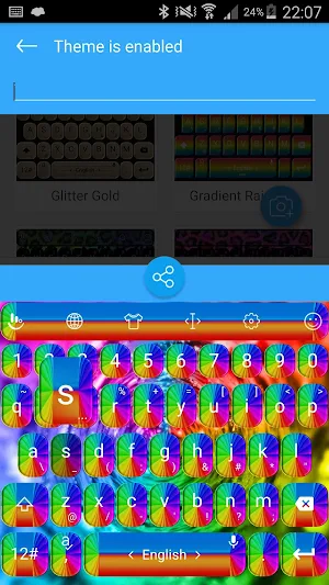 Keyboard Theme Shading Rainbow Screenshot 2