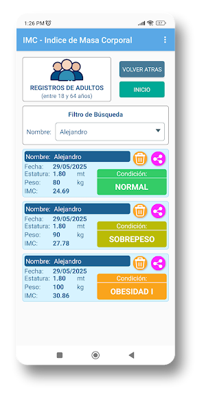 IMC - Indice de Masa Corporal Screenshot 3