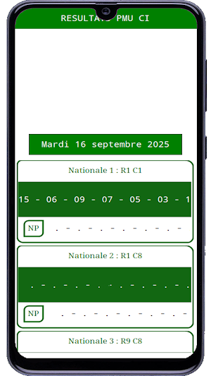 RESULTATS PMU CI Screenshot 1
