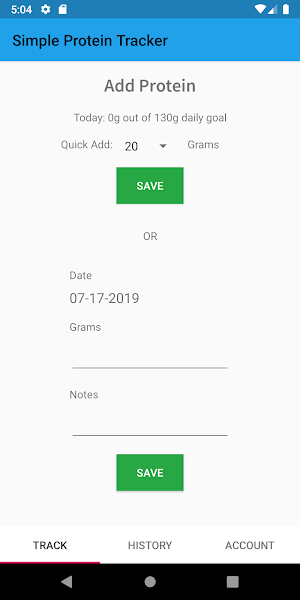 Simple Protein Tracker Screenshot 1