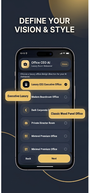AI CEO Office Room Makeover Screenshot 3