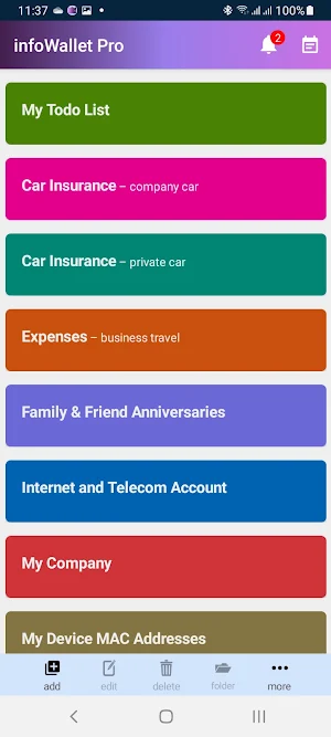 infoWallet Pro Screenshot 1