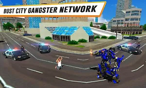 US Police Car Real Robot Transform: Robot Car Game Screenshot 1