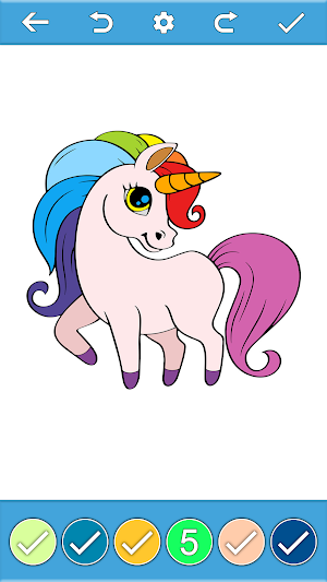 Unicorn Color By Number Book Screenshot 3