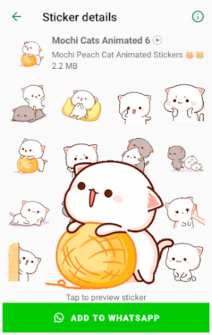 Mochi Peach Cat Animated Stickers for WhatsApp Screenshot 3