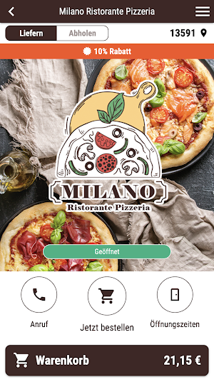 Milano Ristorante Pizzeria Screenshot 0