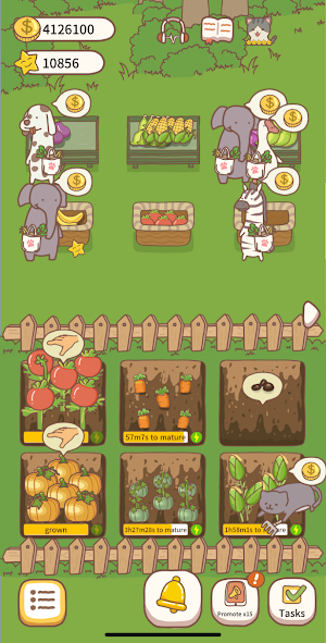 Cat Restaurant 2 - farm sowing coffee cooking game Screenshot 0