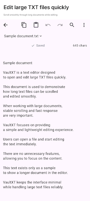 VaultXT - Large Text Editor Screenshot 0