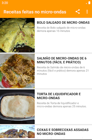 Receitas feitas no micro-ondas Screenshot 1