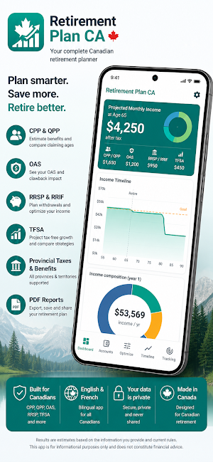 Retirement Plan CA - RRSP, CPP Screenshot 0
