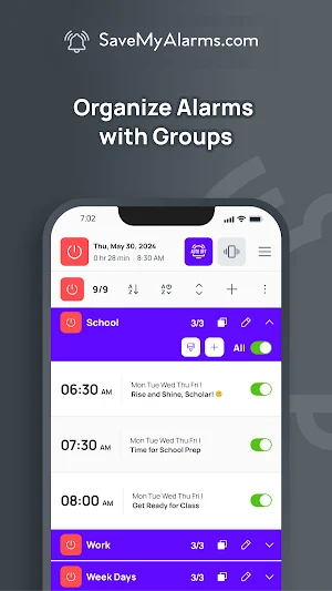 Save My Alarms - Group Alarm Screenshot 1