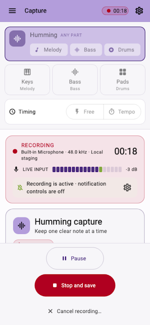 QuickHumming - Melody Maker Screenshot 1