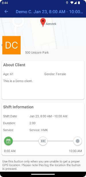 eCaring Staff Screenshot 1