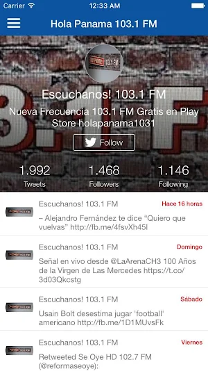 HOLA PANAMA 1031 FM Screenshot 2