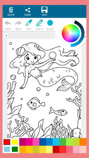 Kawaii Mermaid Coloring Screenshot 2