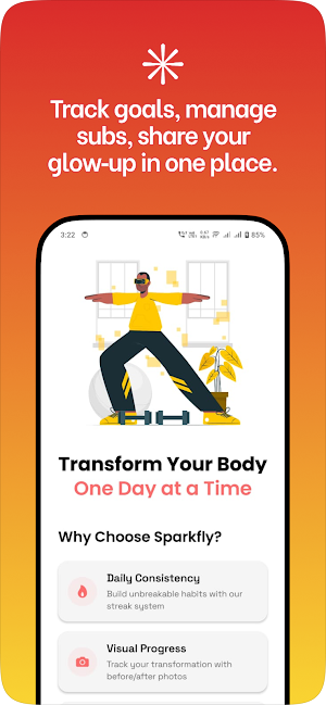 Sparkfly: Gym Habit Tracker Screenshot 1