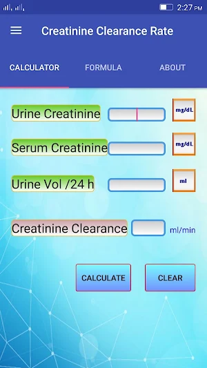 Creatinine Clearance Rate Screenshot 0