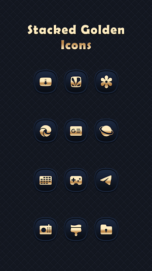Stacked Golden - Blue Icons Screenshot 2