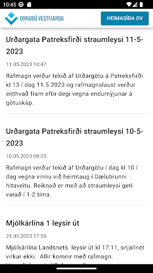 OV Tilkynningar Screenshot 0